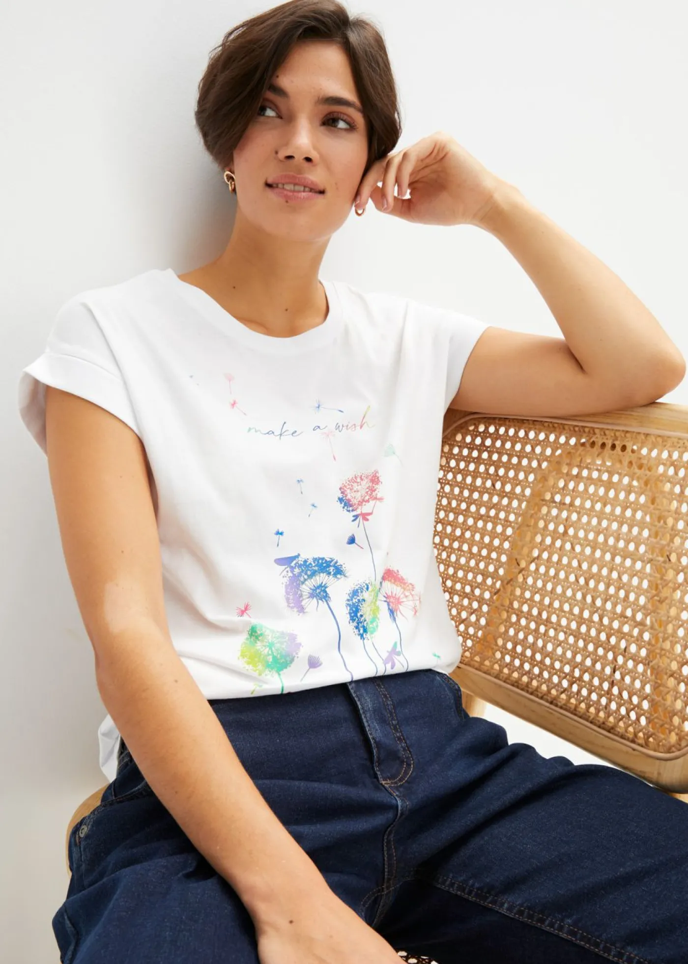 bonprix bonprix Camiseta Blanco estampado Online