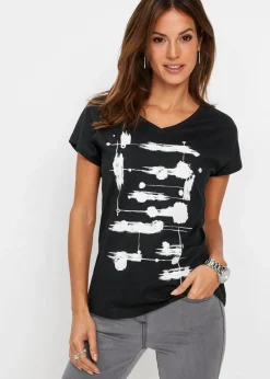 bonprix bonprix Camiseta Negro-blanco estampado