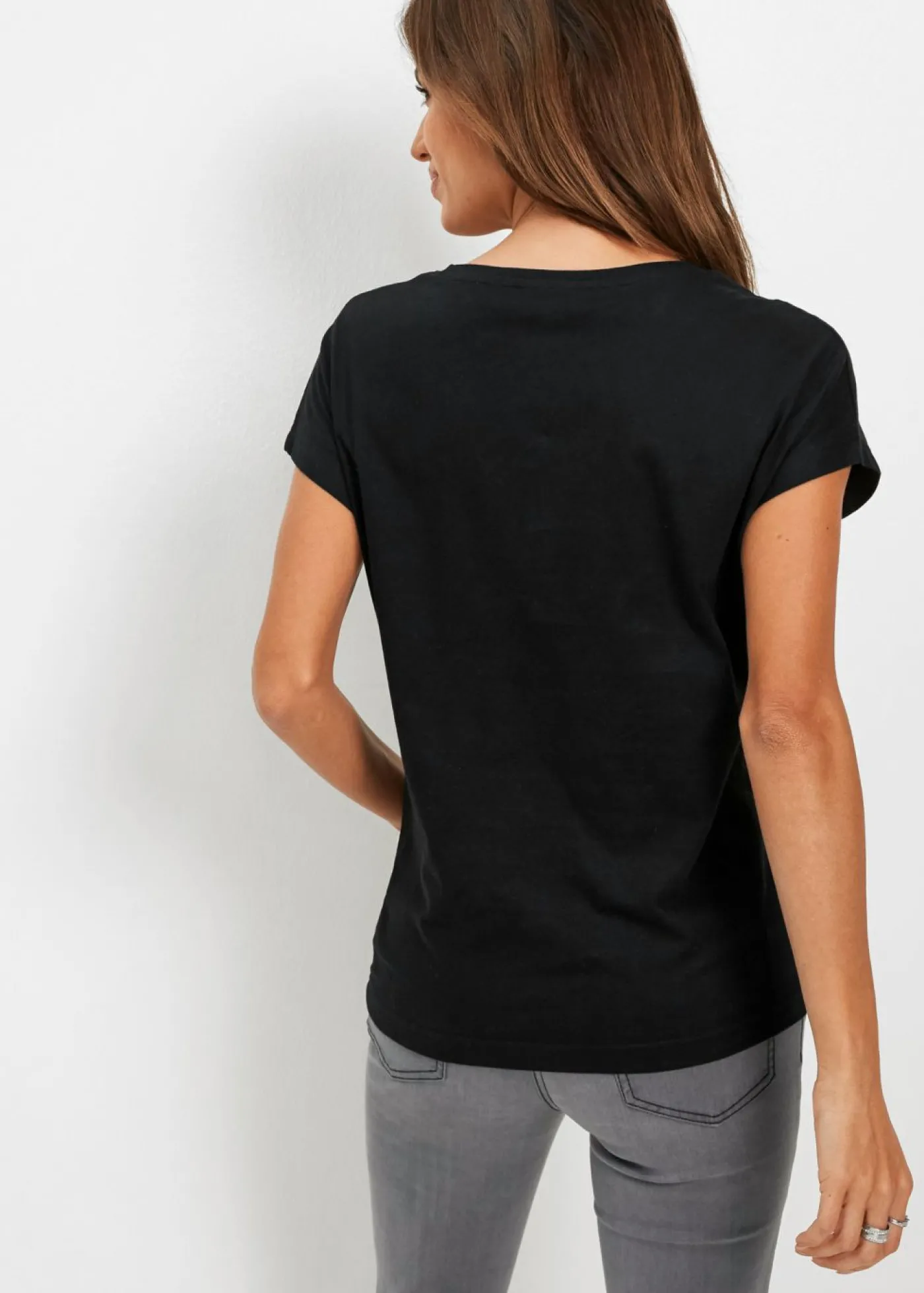 bonprix bonprix Camiseta Negro-blanco estampado
