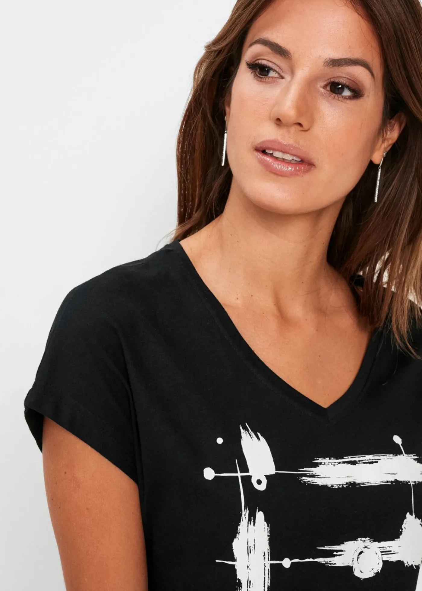 bonprix bonprix Camiseta Negro-blanco estampado