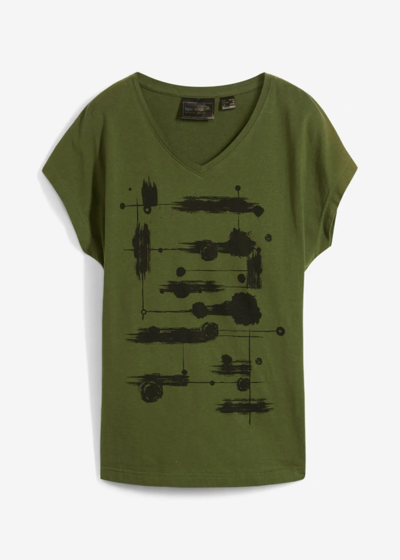 bonprix bonprix Camiseta Caqui oscuro-negro estampado Hot