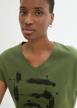 bonprix bonprix Camiseta Caqui oscuro-negro estampado Hot