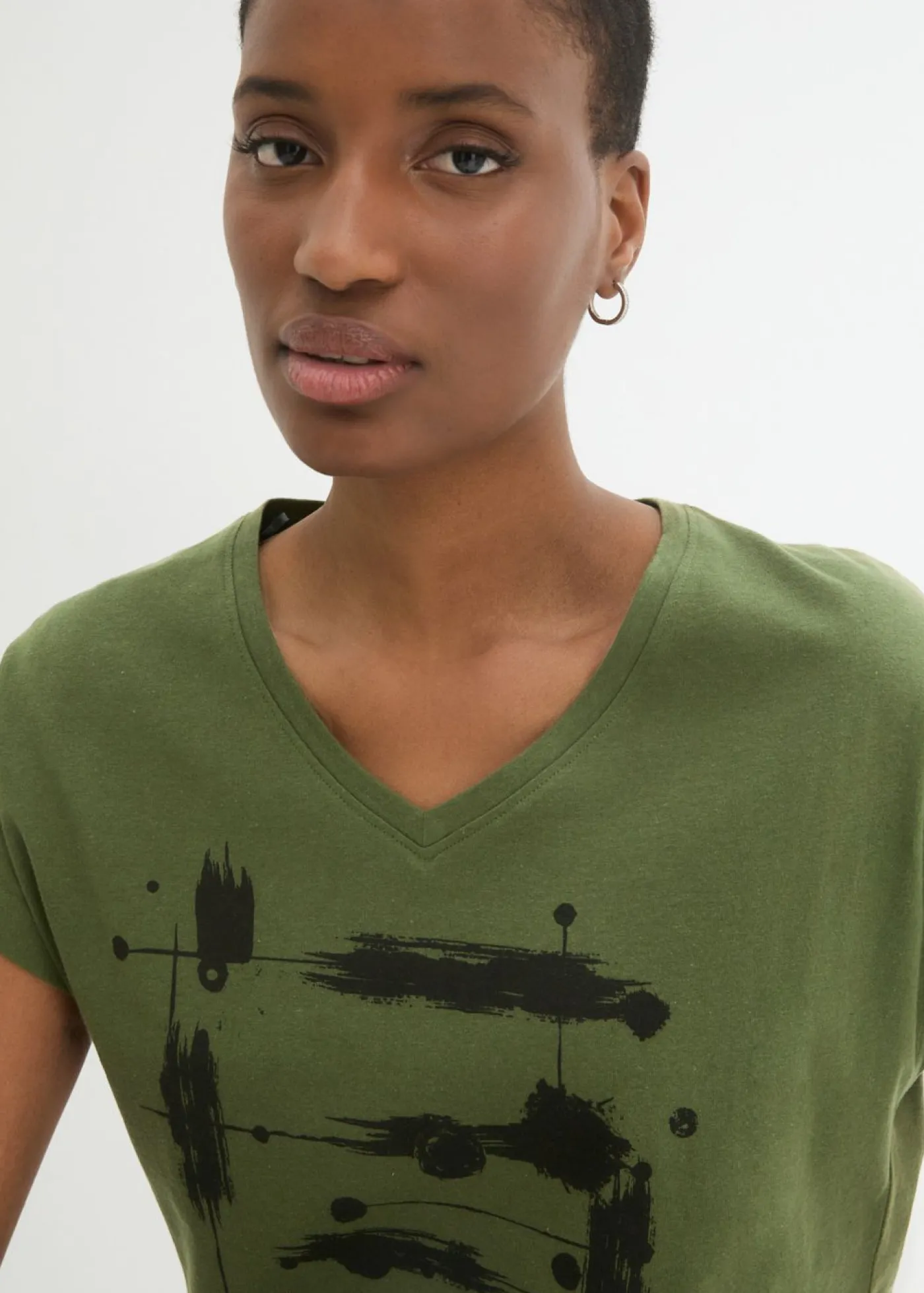 bonprix bonprix Camiseta Caqui oscuro-negro estampado Hot
