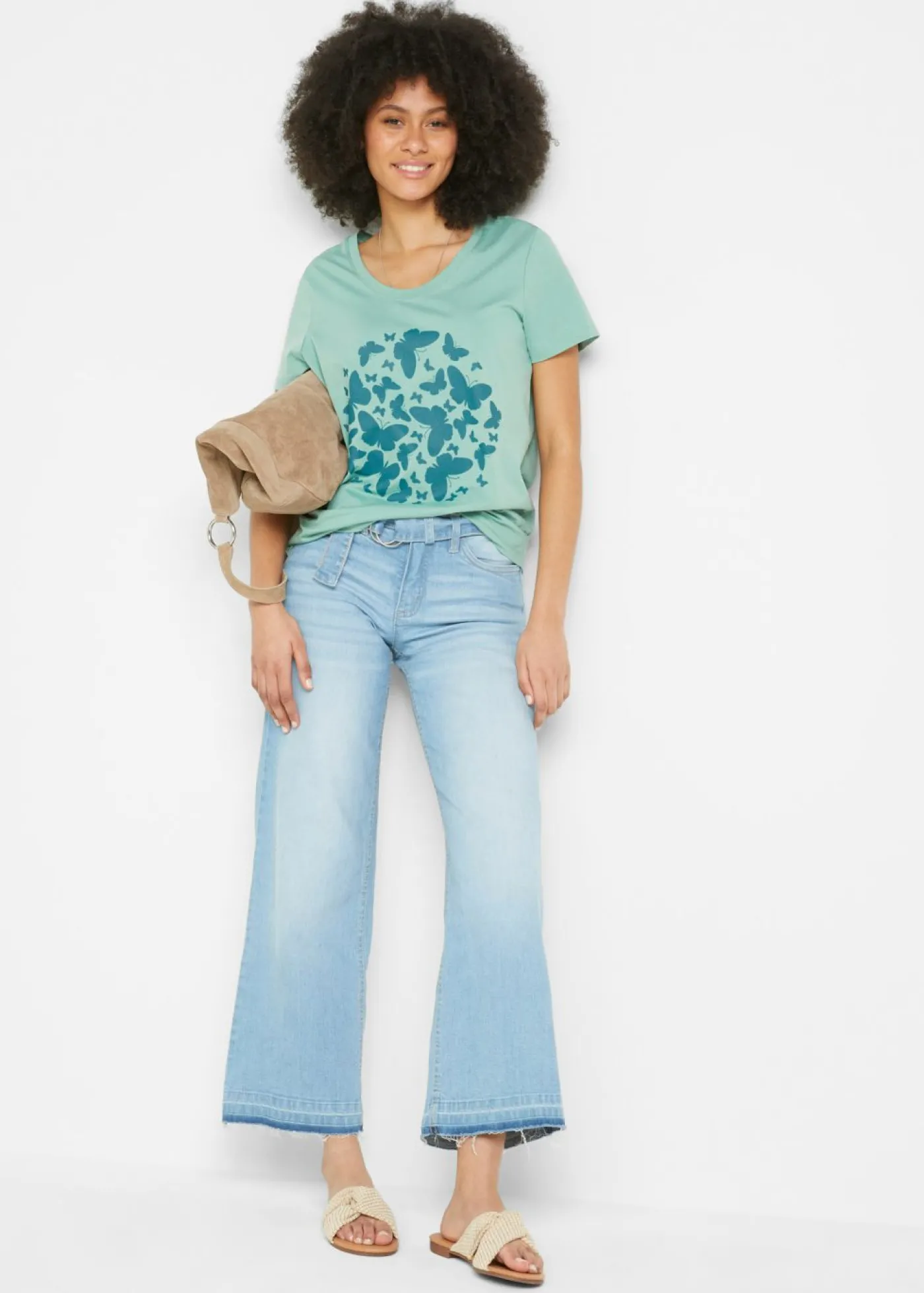 bonprix bonprix Camiseta Salvia-azul petróleo estampado