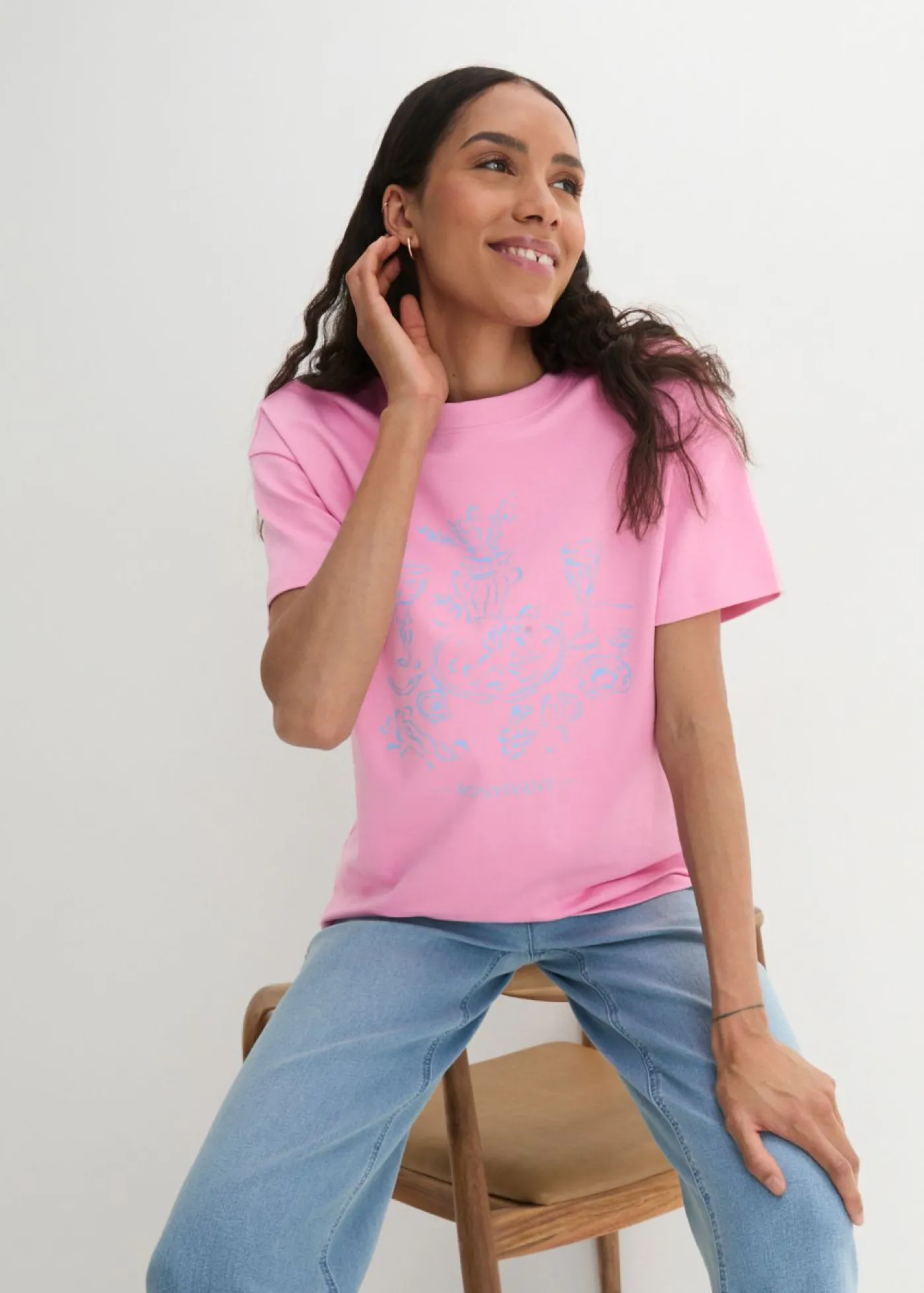 bonprix bonprix Camiseta rosa-azul bebé Best