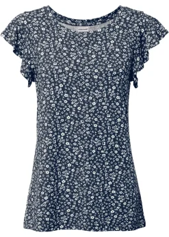 bonprix bonprix Camiseta Azul marino-blanco de flores Sale
