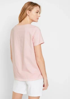bonprix bonprix Camiseta Rosa empolvado-blanco estampado New