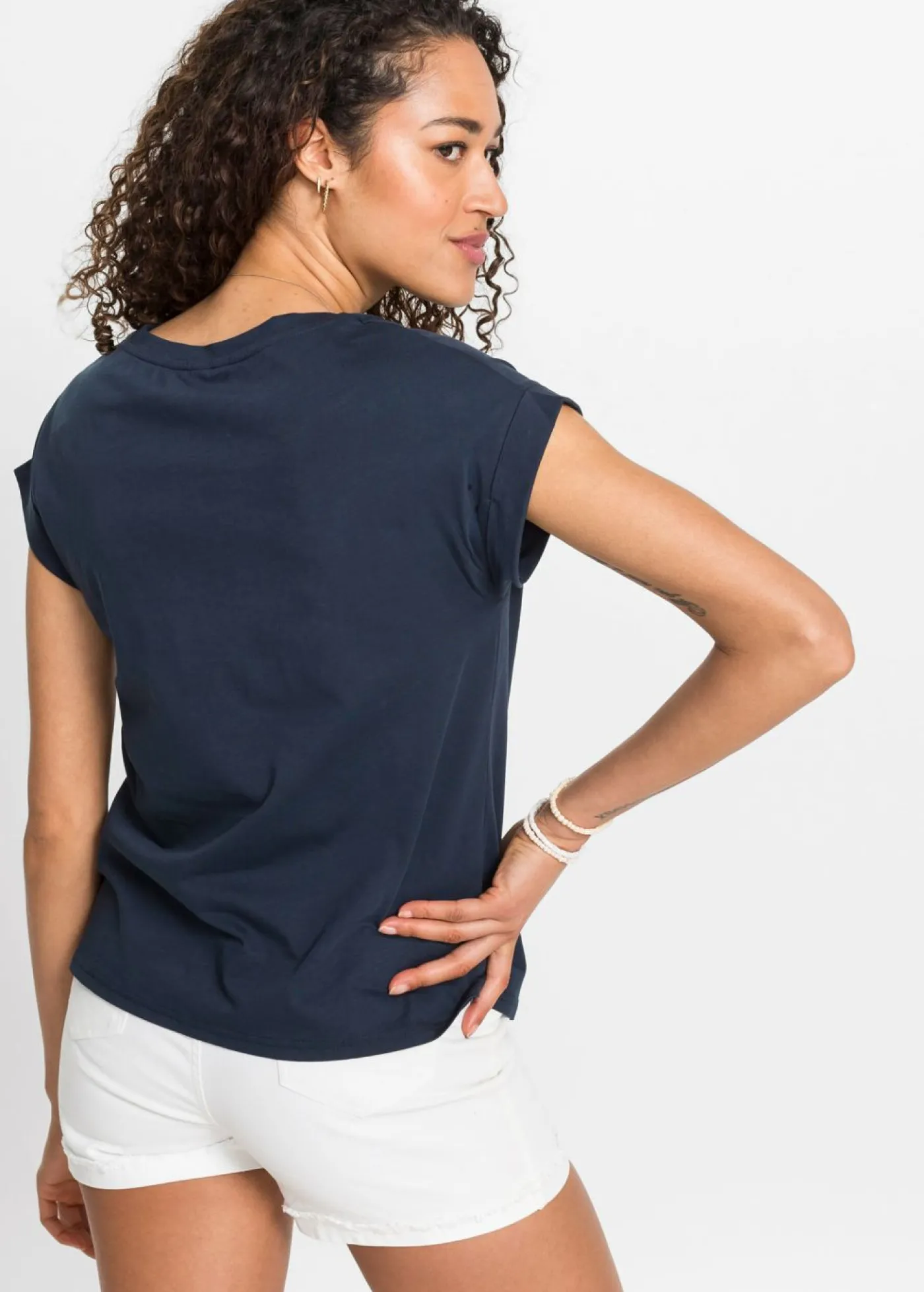 bonprix bonprix Camiseta Azul oscuro de flores Best