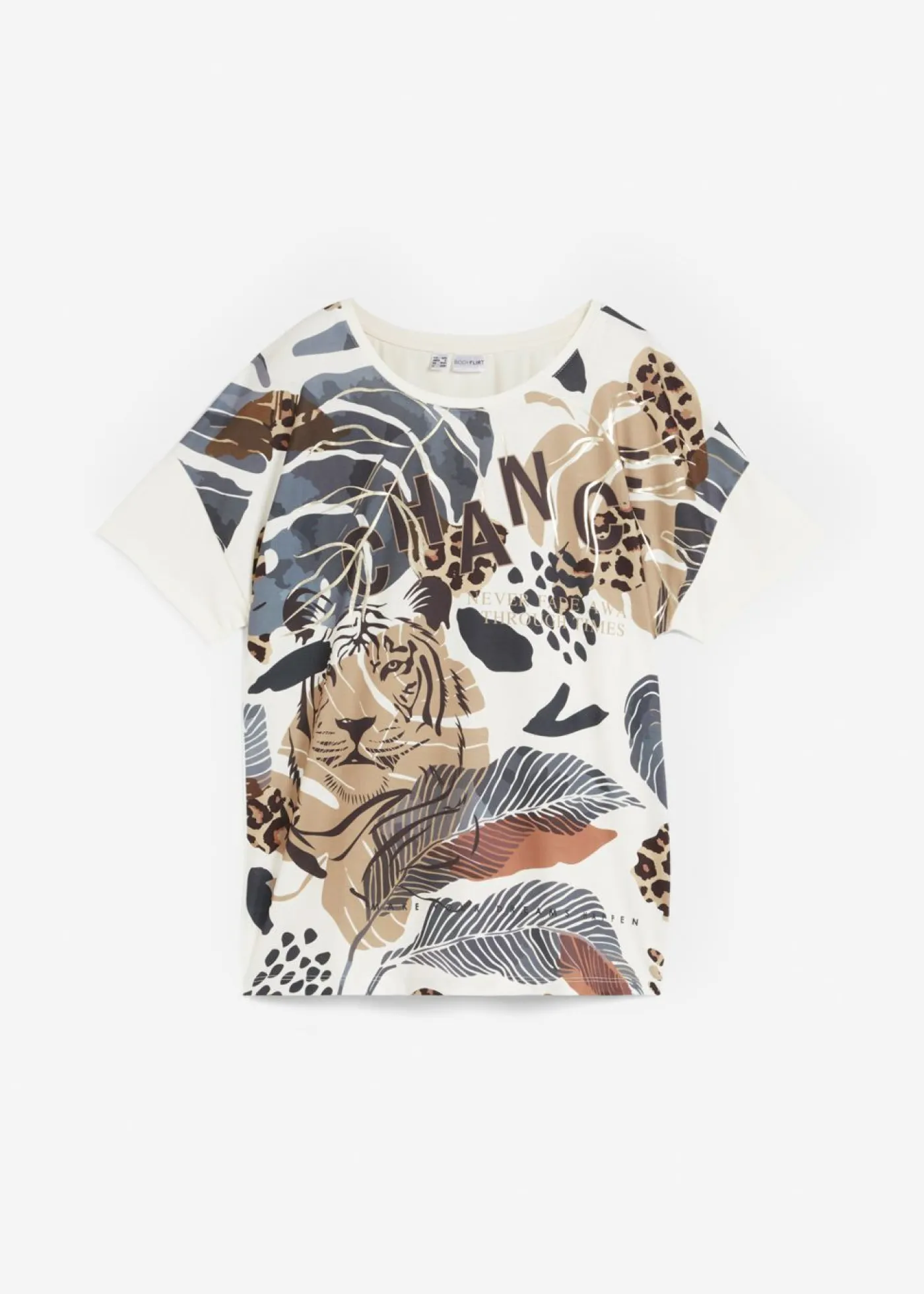 bonprix bonprix Camiseta Blanco lana-negro-nuevo beige estampado