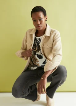 bonprix bonprix Camiseta Blanco lana-negro-nuevo beige estampado