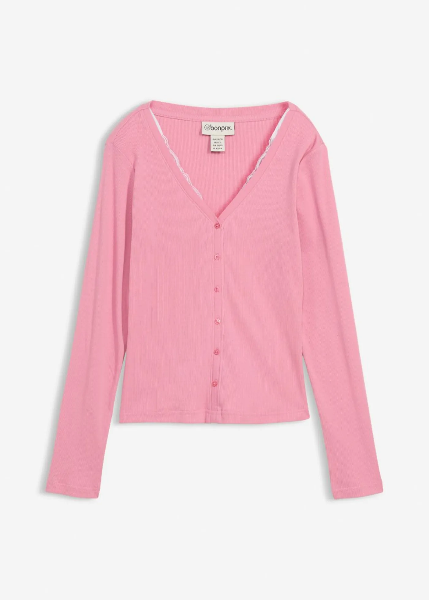 bonprix bonprix Camiseta 2 en 1 de algodón puro orquídea ahumado-blanco Sale