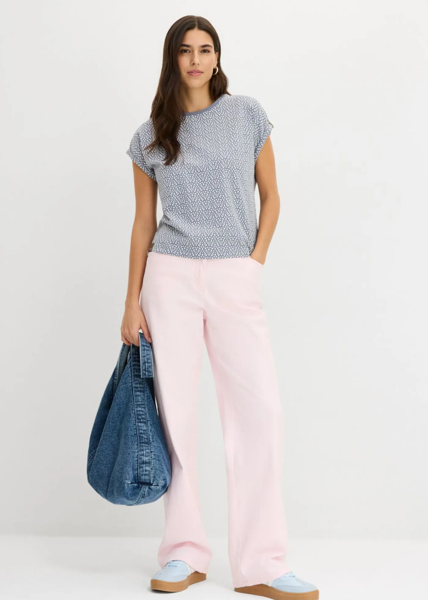 bonprix bonprix Camiseta (2 unidades) azul ahumado/amarillo pastel Clearance