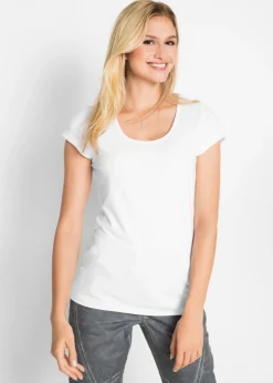 bonprix bonprix Camiseta ajustada Blanco Discount