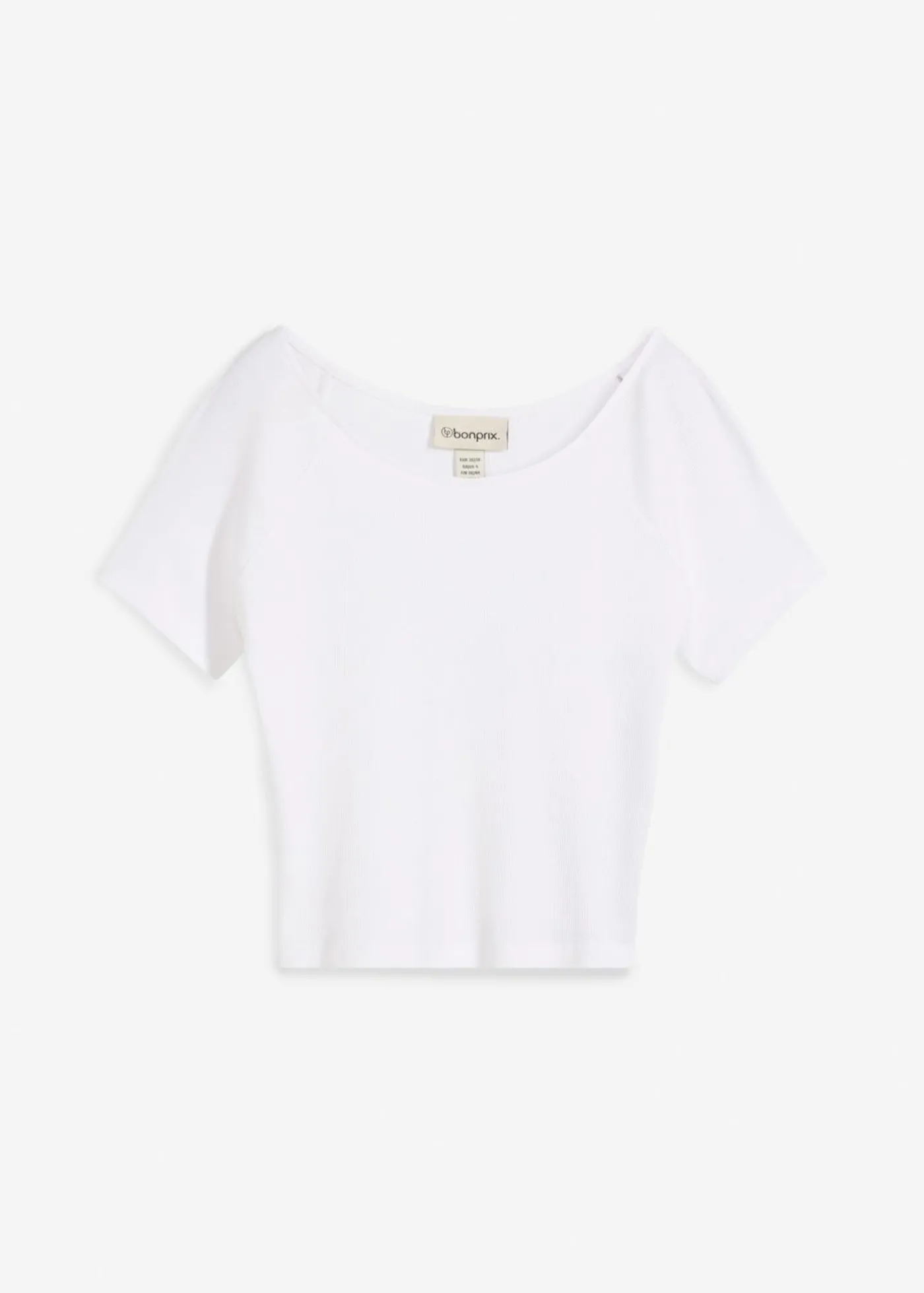 bonprix bonprix Camiseta ajustada de algodón orgánico puro Blanco Outlet