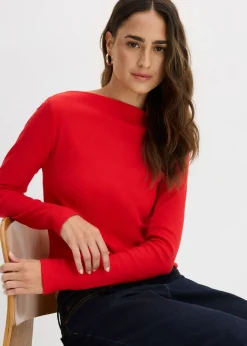 bonprix bonprix Camiseta ajustada de canalé fresa Discount