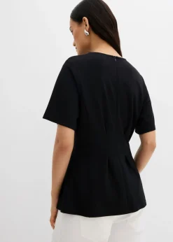 bonprix bonprix Camiseta ajustada de cómodo Punto di Roma Negro