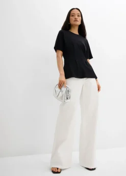bonprix bonprix Camiseta ajustada de cómodo Punto di Roma Negro