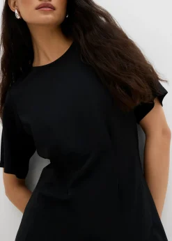 bonprix bonprix Camiseta ajustada de cómodo Punto di Roma Negro