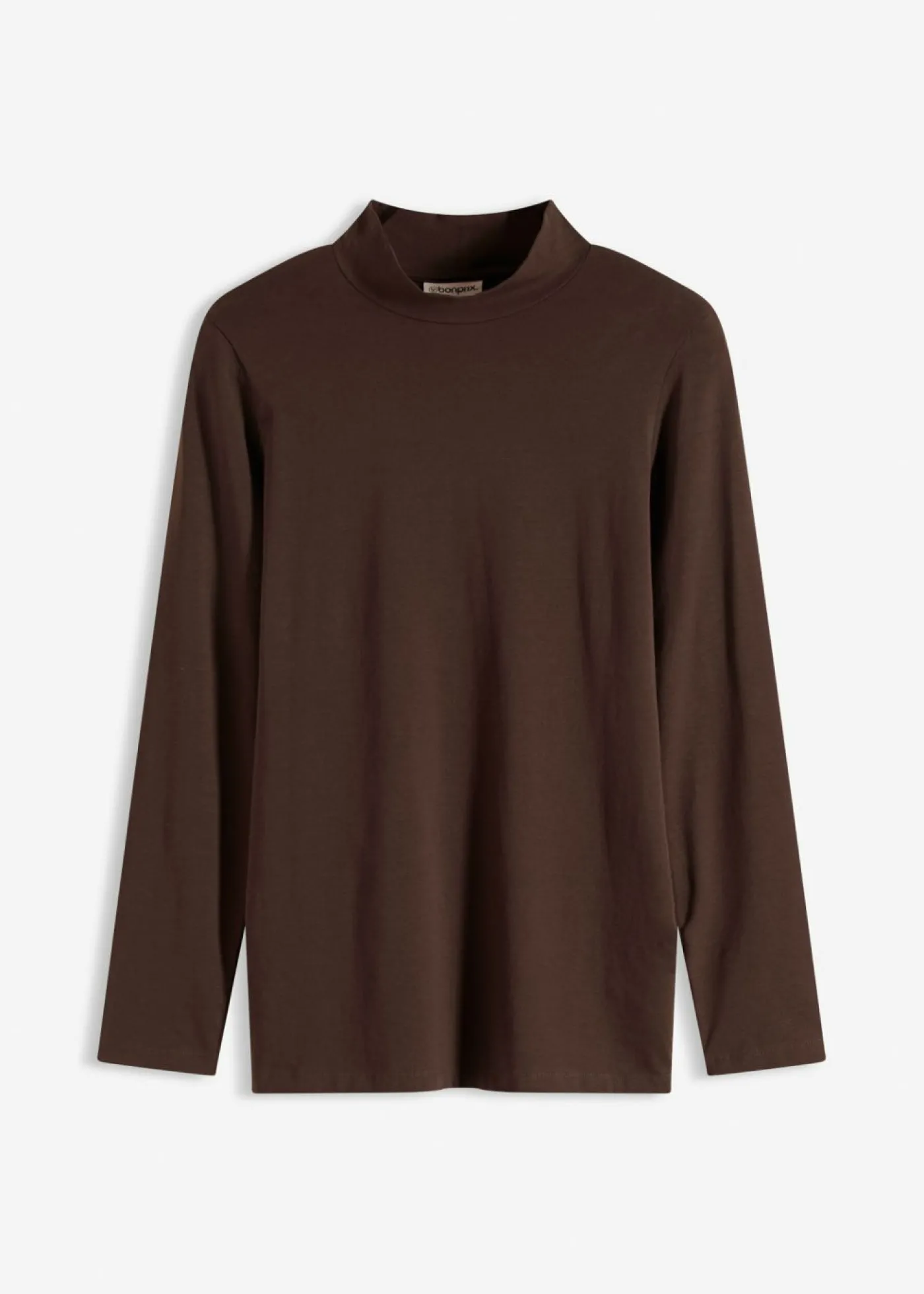 bonprix bonprix Camiseta ajustada de manga larga Marrón oscuro Outlet