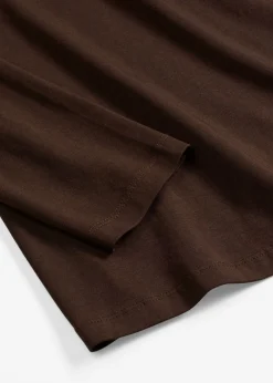 bonprix bonprix Camiseta ajustada de manga larga Marrón oscuro Outlet