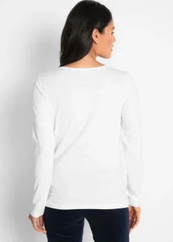bonprix bonprix Camiseta ajustada de manga larga Blanco Best