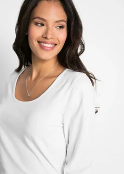 bonprix bonprix Camiseta ajustada de manga larga Blanco Best