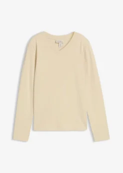 bonprix bonprix Camiseta ajustada de manga larga Arena claro Clearance