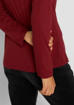 bonprix bonprix Camiseta ajustada de manga larga (2 unidades) rubí / gris claro moteado Clearance