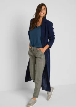 bonprix bonprix Camiseta ajustada de manga larga (2 unidades) Azul marino + antracita jaspeado Outlet