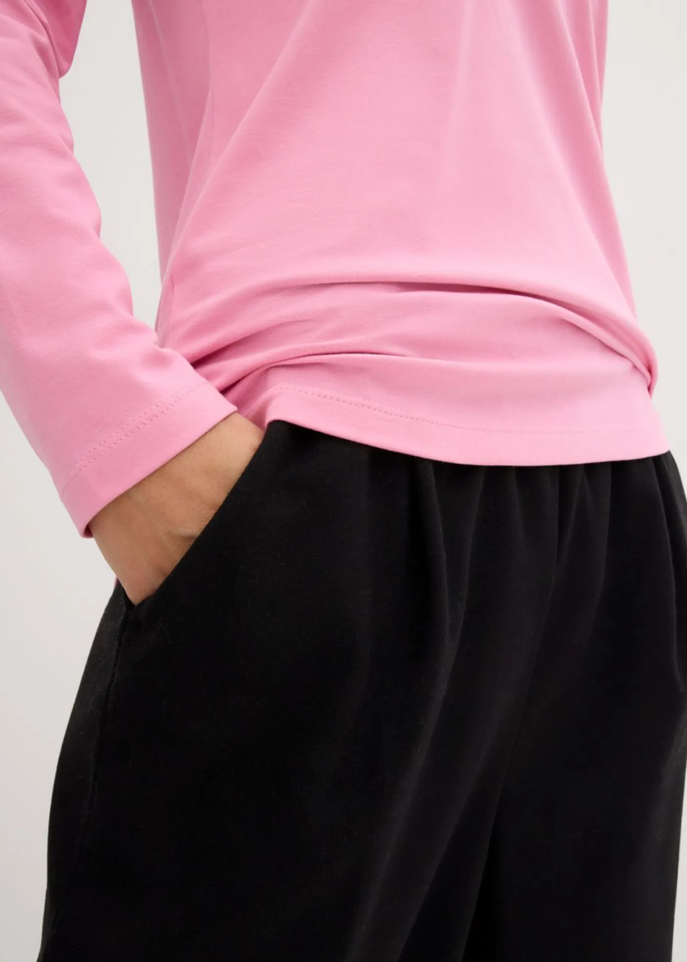 bonprix bonprix Camiseta ajustada de manga larga (2 unidades) Rosa orquídea+negro Clearance