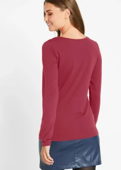 bonprix bonprix Camiseta ajustada de manga larga Rojo