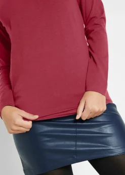 bonprix bonprix Camiseta ajustada de manga larga Rojo