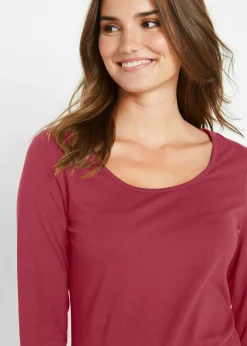 bonprix bonprix Camiseta ajustada de manga larga Rojo