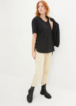 bonprix bonprix Camiseta ancha de algodón orgánico Negro New