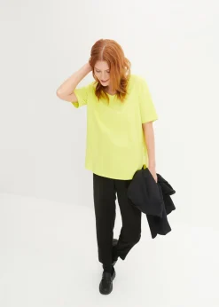bonprix bonprix Camiseta ancha de algodón orgánico Verde lima Best
