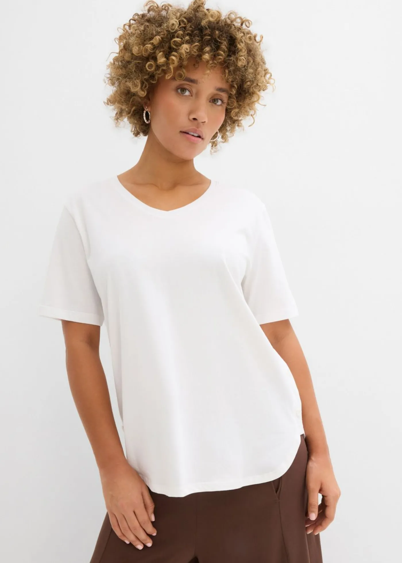 bonprix bonprix Camiseta ancha de algodón orgánico Blanco Clearance