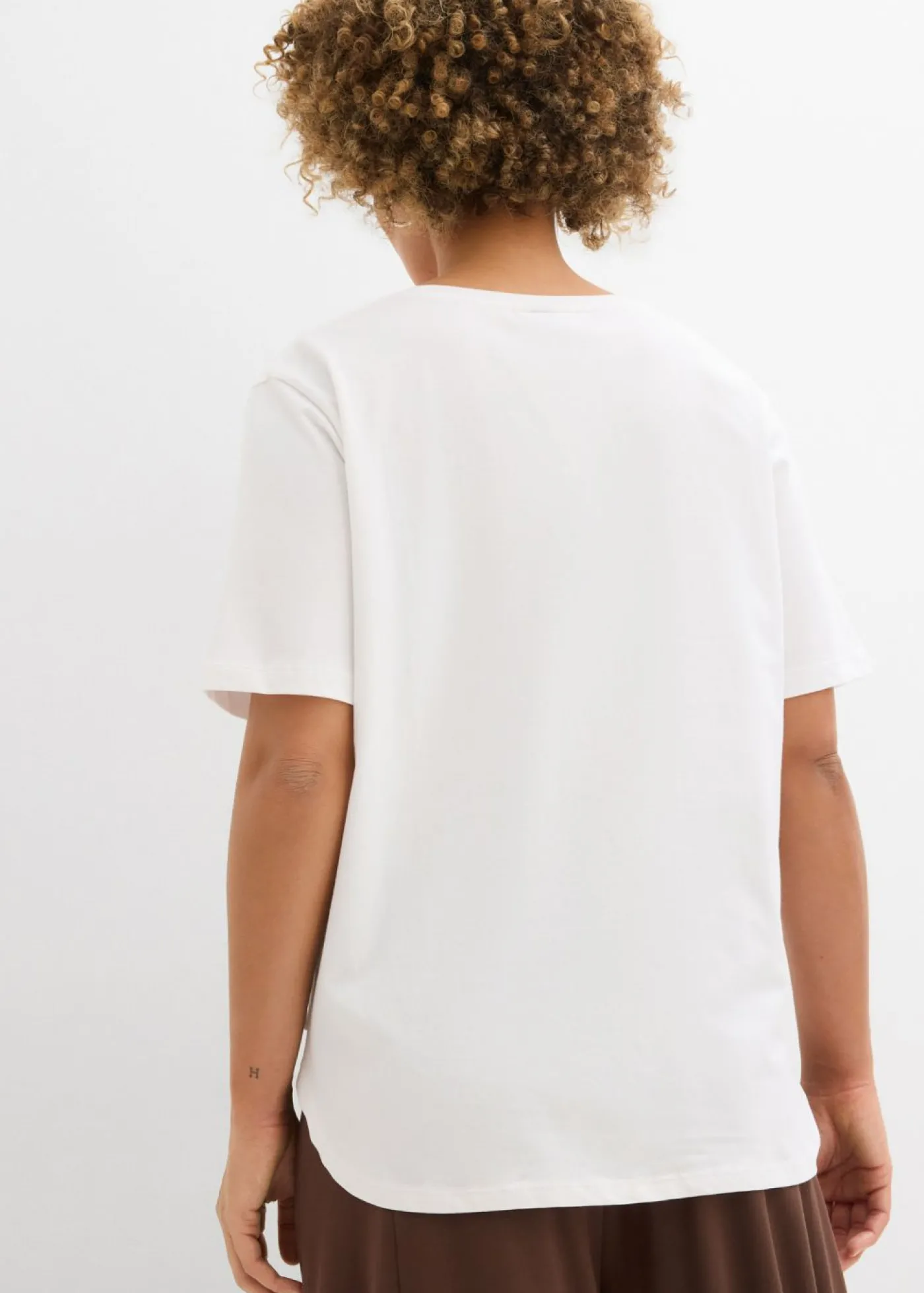 bonprix bonprix Camiseta ancha de algodón orgánico Blanco Clearance