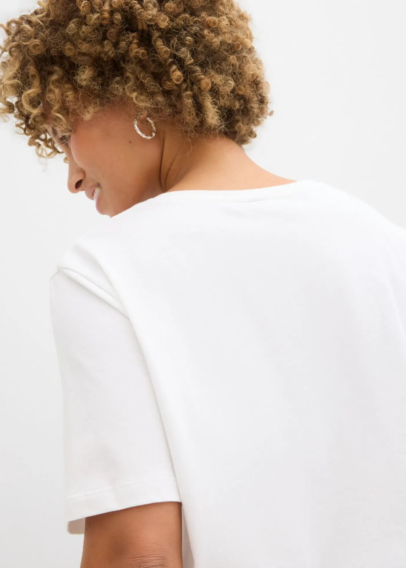 bonprix bonprix Camiseta ancha de algodón orgánico Blanco Clearance