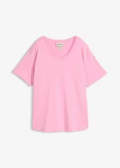 bonprix bonprix Camiseta ancha de algodón orgánico Rosa Clearance