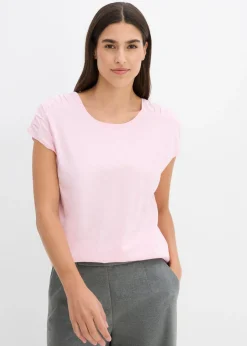 bonprix bonprix Camiseta boxy de manga corta rosa cristal Discount