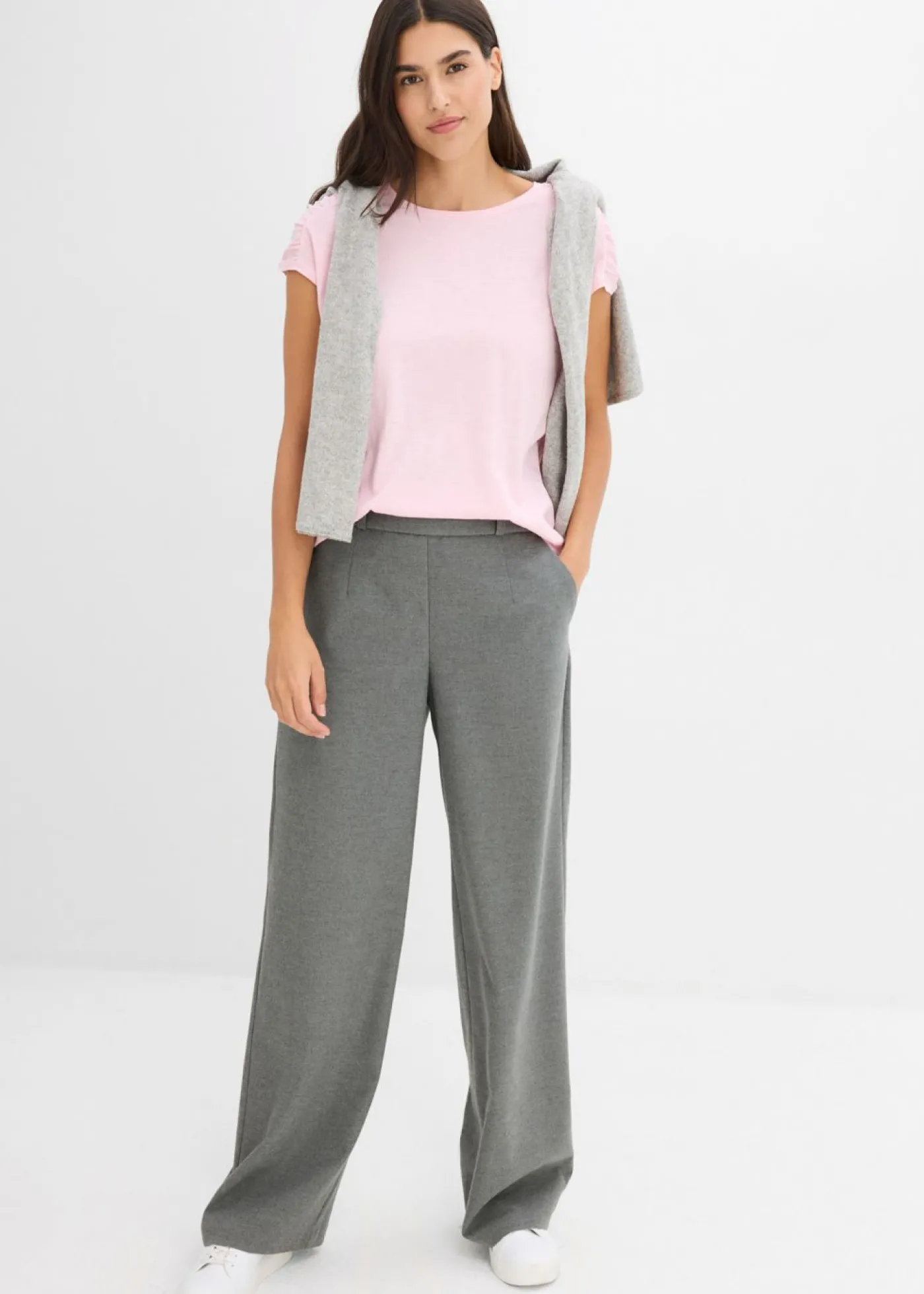 bonprix bonprix Camiseta boxy de manga corta rosa cristal Discount