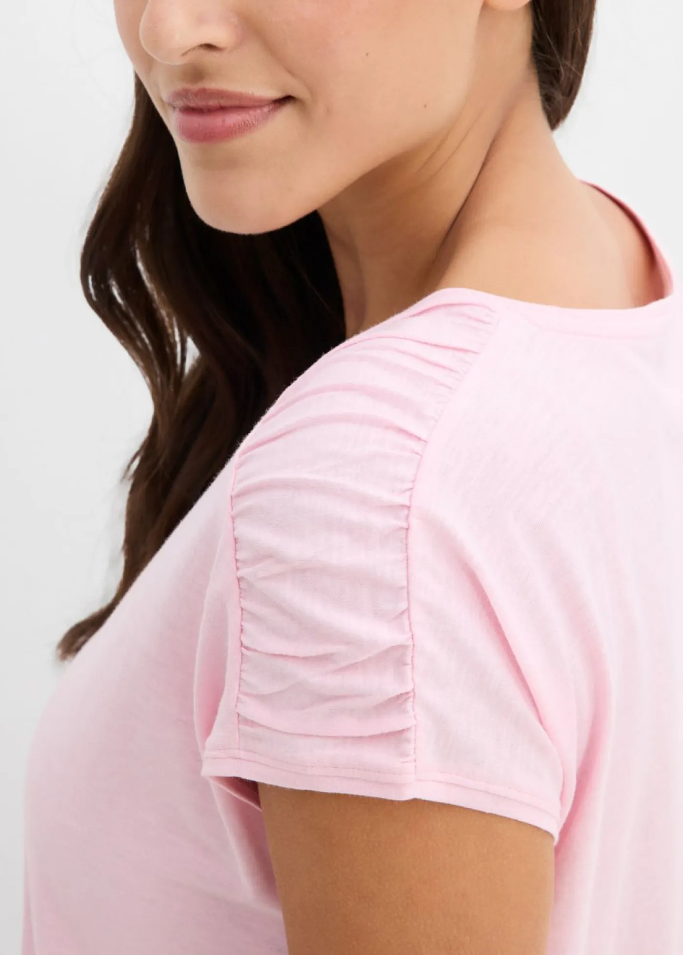 bonprix bonprix Camiseta boxy de manga corta rosa cristal Discount
