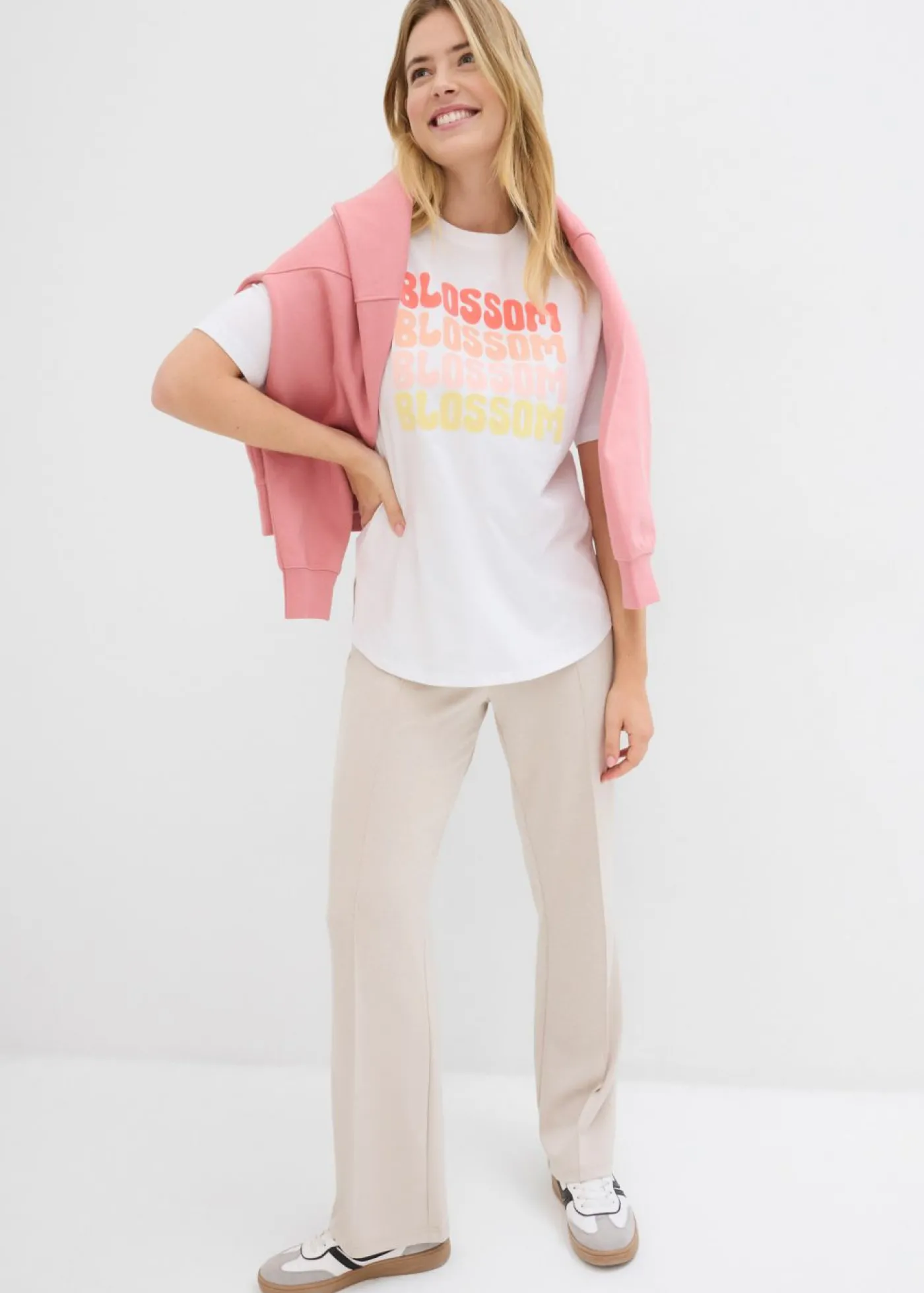 bonprix bonprix Camiseta boxy oversize de algodón orgánico Blanco New
