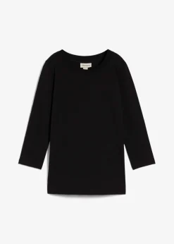 bonprix bonprix Camiseta con algodón orgánico puro con mangas 3/4 Negro