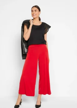 bonprix bonprix Camiseta con bordado calado Negro Outlet