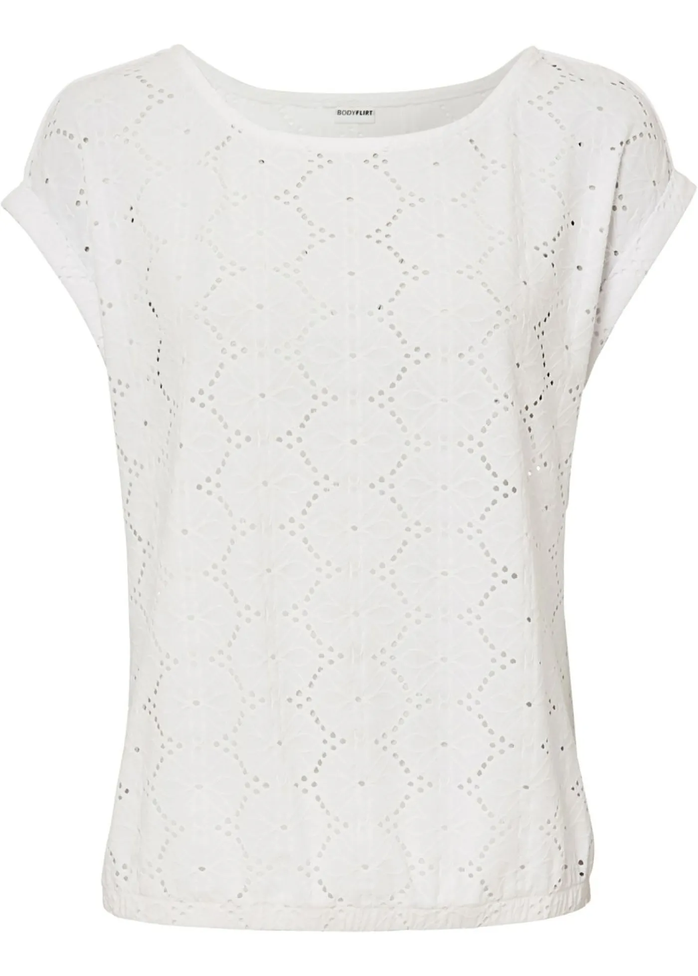 bonprix bonprix Camiseta con bordado calado Blanco New