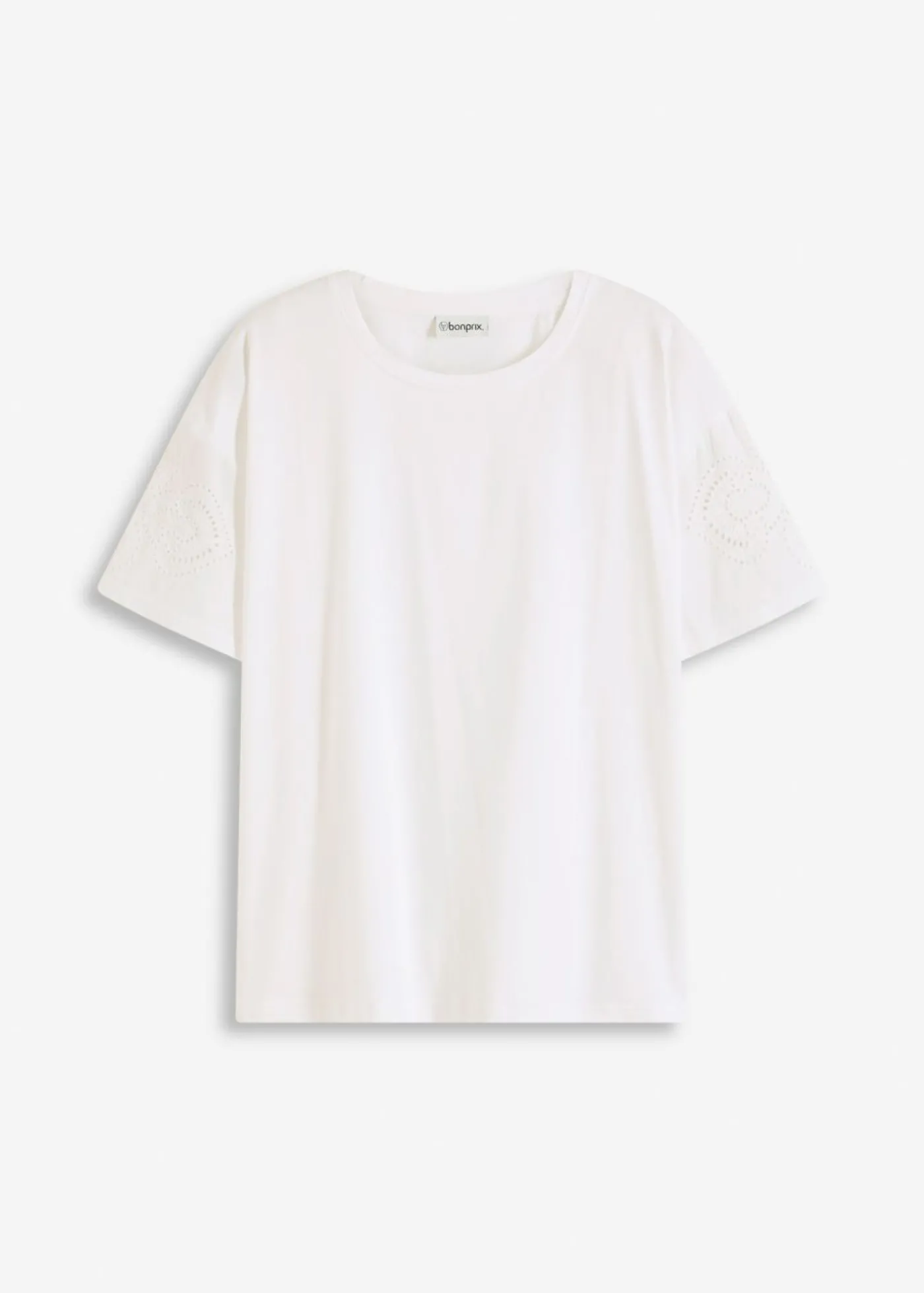 bonprix bonprix Camiseta con bordado calado Blanco Best