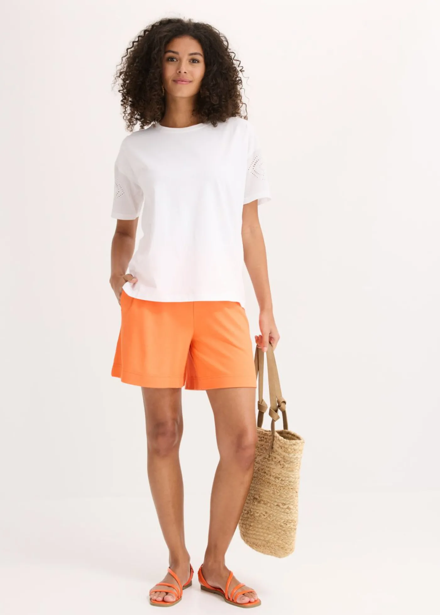 bonprix bonprix Camiseta con bordado calado Blanco Best