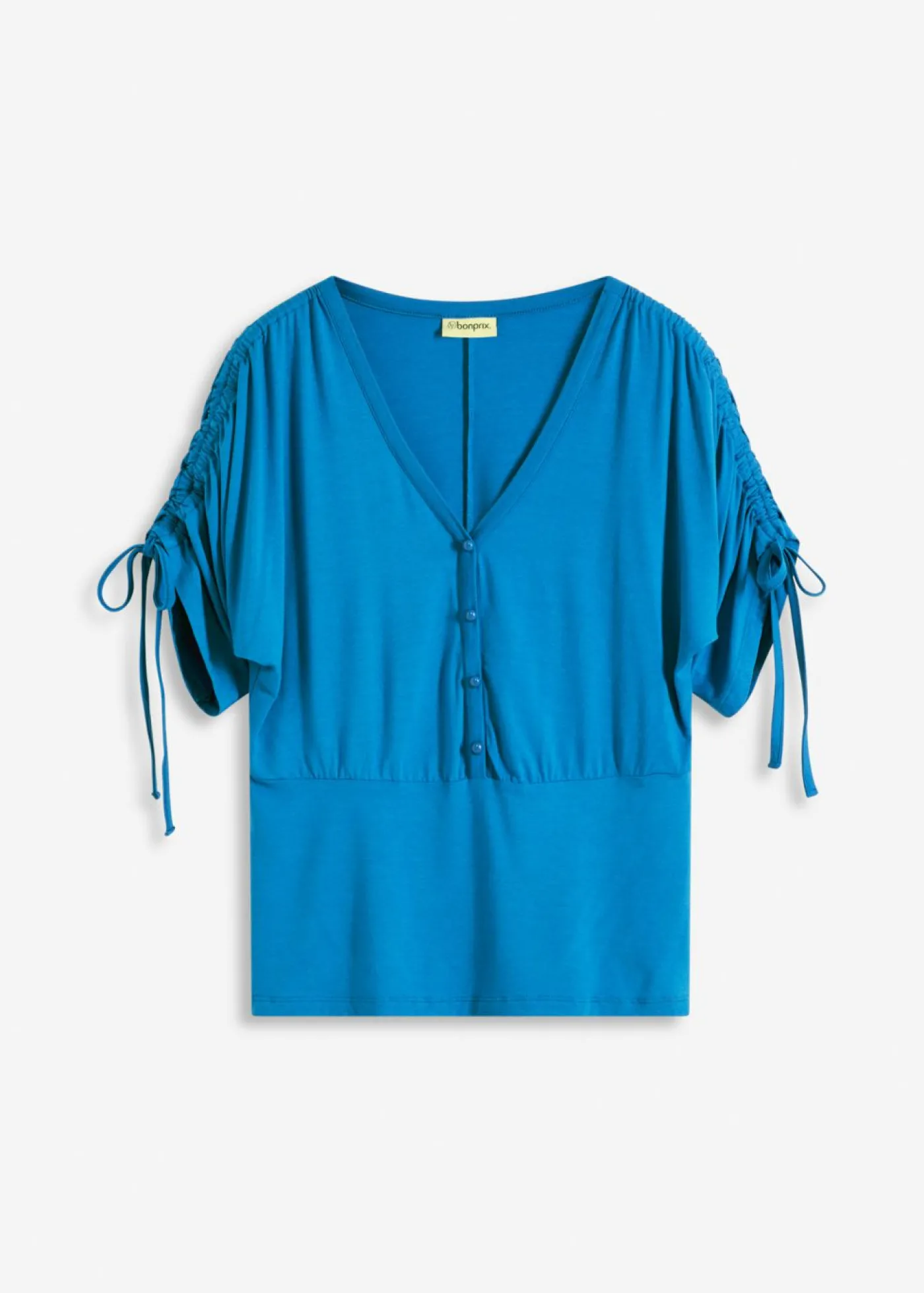 bonprix bonprix Camiseta con botones azul glaciar Clearance