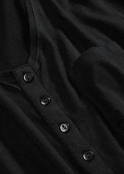 bonprix bonprix Camiseta con botones Negro Online